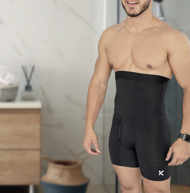 Promotional banner for Men's Girdle Compression Shorts 3-Pack Black product