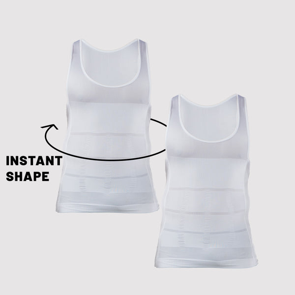 Chaleco Reductor para Hombre, Faja Invisible para el Abdomen, Paquete de 2, Color Blancophoto #8
