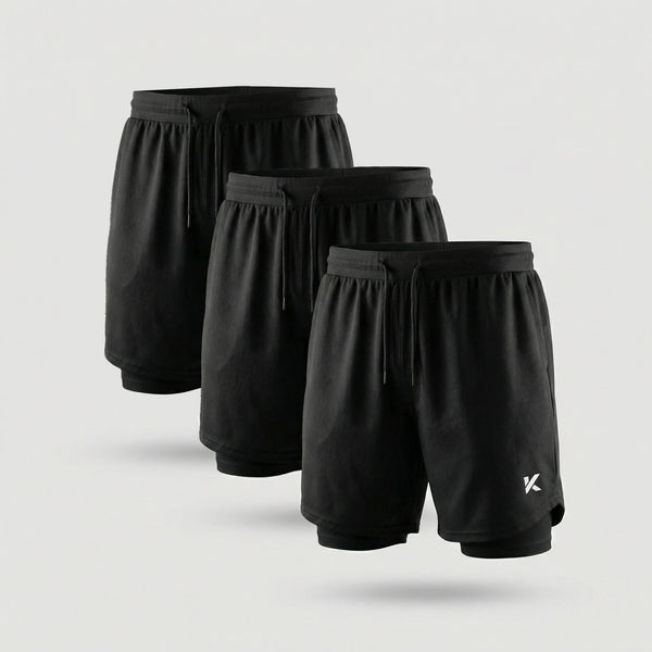 Men's Athletic Heat Trapping Sauna Shorts 3-pack Blackphoto #1