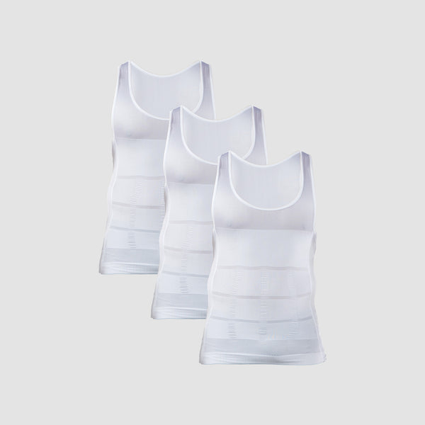 Men's Slimming Vest Invisible Tummy Shaper 3-Pack Whitephoto #1