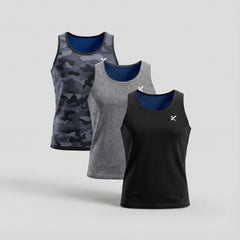 Black, Gray Camo, Heather Gray