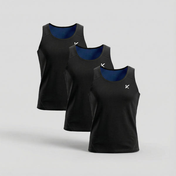 Men's Heat-Trapping Sweat Vest 3-Pack Blackphoto #1