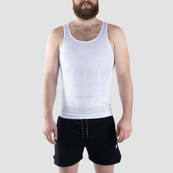 Chaleco Reductor para Hombre, Faja Invisible para el Abdomen, Paquete de 2, Color Blancophoto #10
