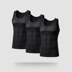 Men's Slimming Compression Vest 3-Pack Black
