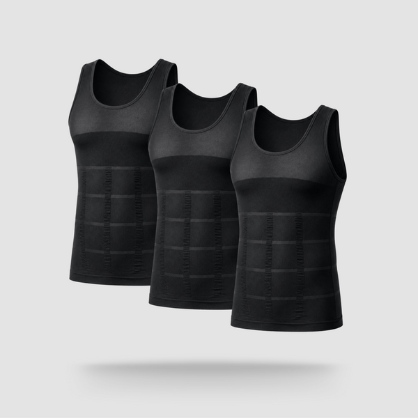 Men's Slimming Compression Vest 3-Pack Blackphoto #1