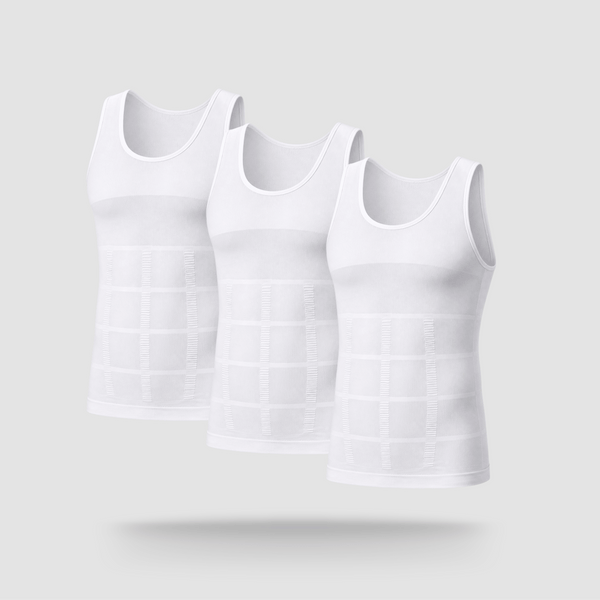 Men's Slimming Compression Vest 3-Pack Whitephoto #1