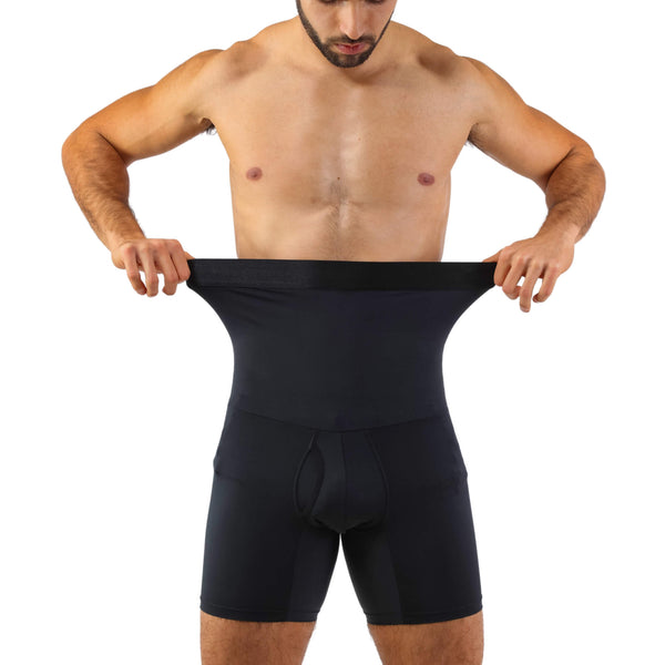 Pantalones cortos de compresión con faja para hombres, Paquete de 2, Negrosphoto #9