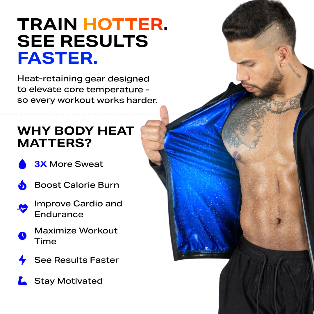 Kewlioo Pro Sauna Jacket for Men (Full/Half Zip)