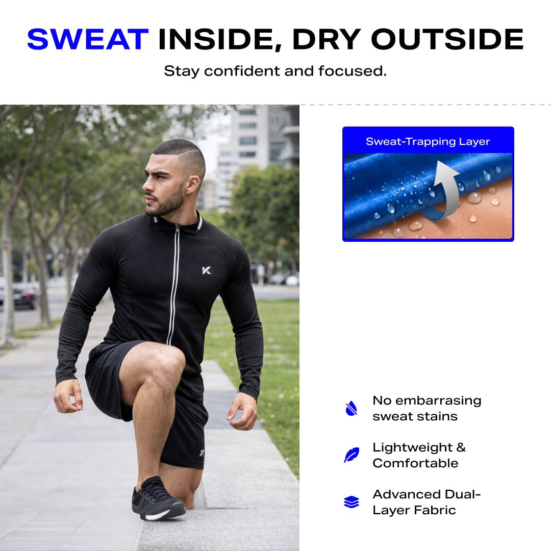 Kewlioo Pro Sauna Jacket for Men (Full/Half Zip)