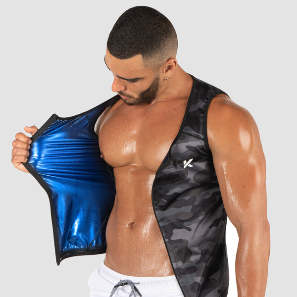 Men's Zipper Heat Trapping Sweat Vest 2-Pack Gray Camophoto #2