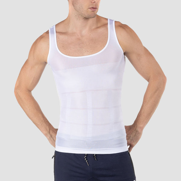 Chaleco Reductor para Hombre, Faja Invisible para el Abdomen, Paquete de 2, Color Blancophoto #7