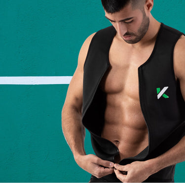 Promotional banner for Men's Zipper Neoprene Sauna Vest product