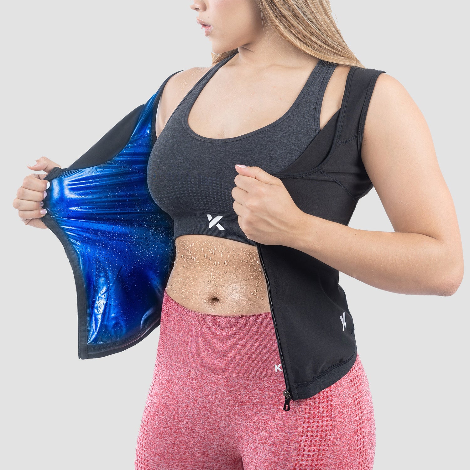 Compression Vest Women's Zipper Heat Trapping Sweat Vest