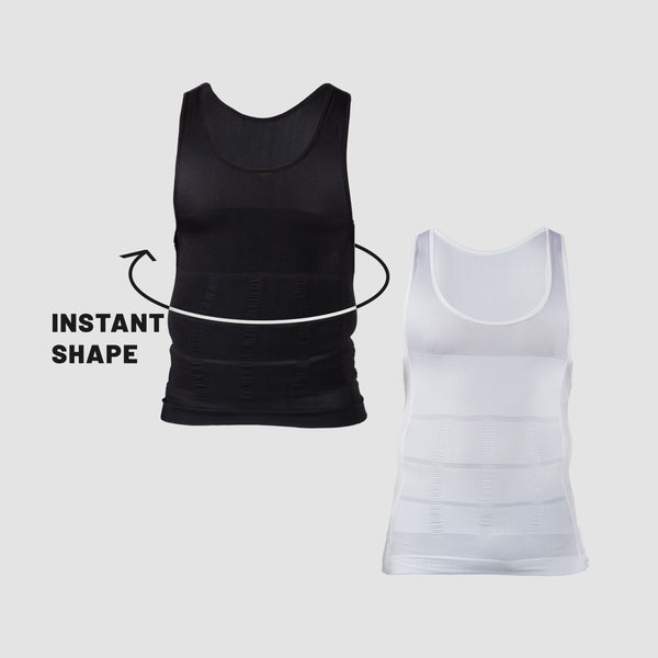 Men's Slimming Vest Invisible Tummy Shaper 2-Pack (White & Black)photo #5