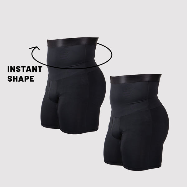 Pantalones cortos de compresión con faja para hombres, Paquete de 2, Negrosphoto #8