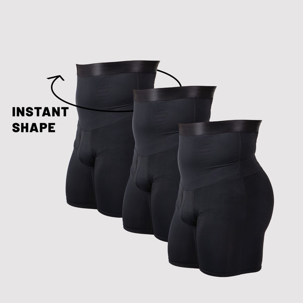Men's Girdle Compression Shorts 3-Pack Black photo #8