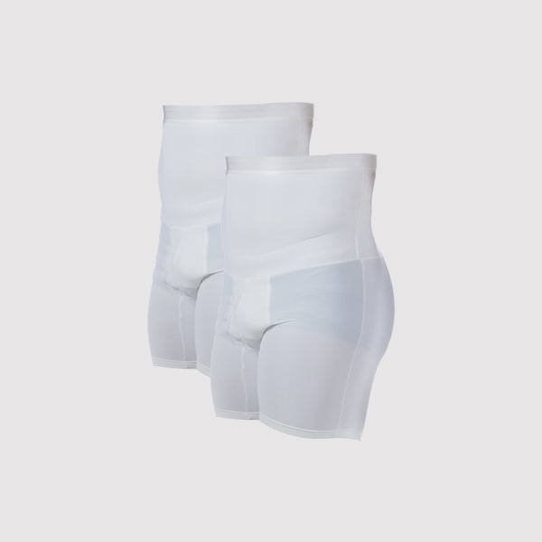 Pantalones cortos de compresión con faja para hombres, Paquete de 2, Color Blancophoto #1