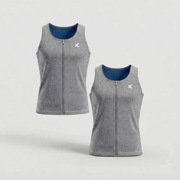 Men's Zipper Heat Trapping Sweat Vest 2-Pack Heather Grayphoto #1