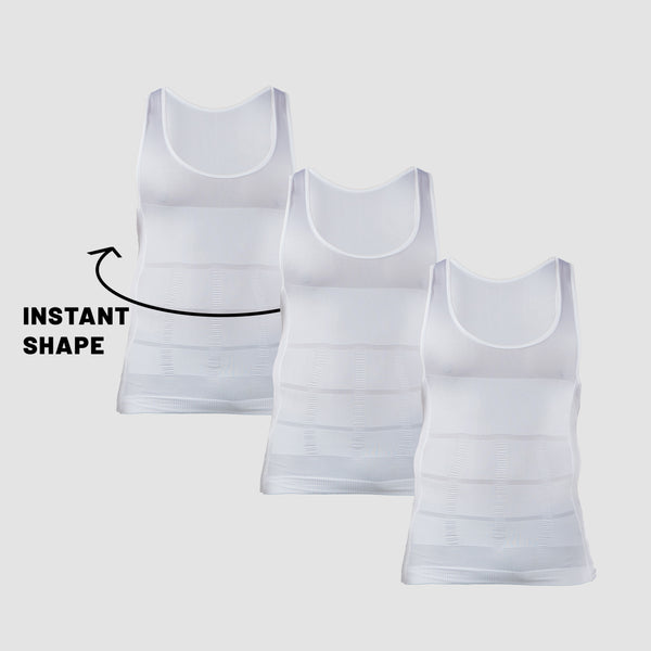 Men's Slimming Vest Invisible Tummy Shaper 3-Pack Whitephoto #6