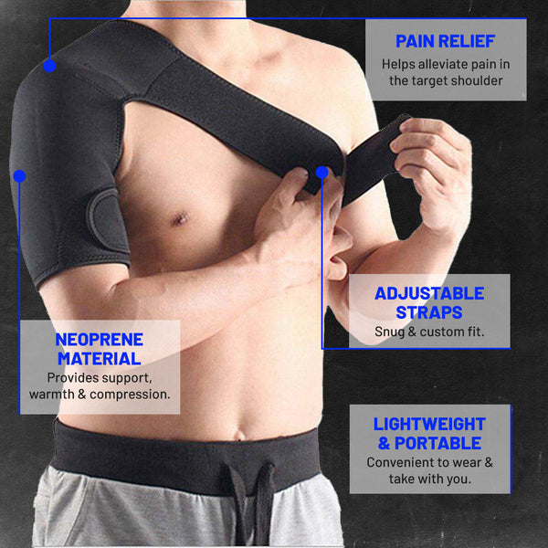 Neoprene Brace Dislocation Injury Arthritis Pain Shoulder Support photo #3