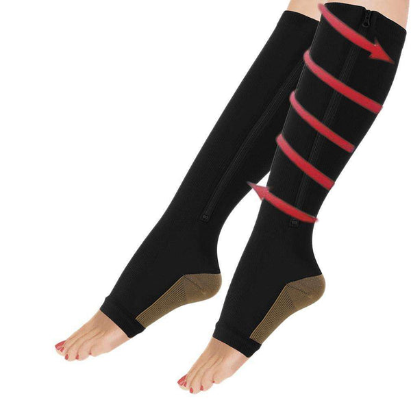 Women Slimming Zippered Compression Socks photo #3