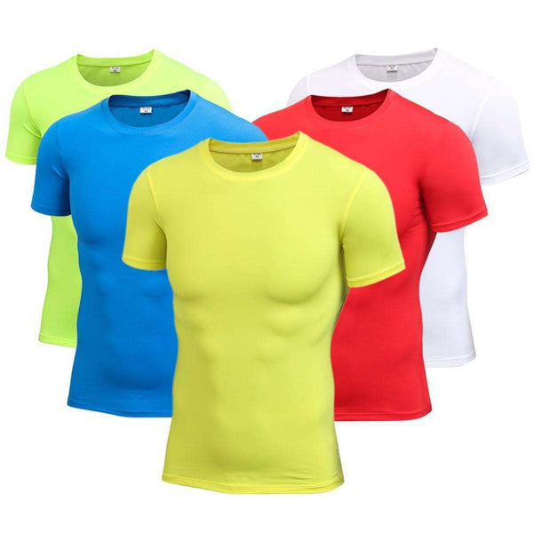Men's Stretchable Short-Sleeve Workout Compression T-Shirt photo #3