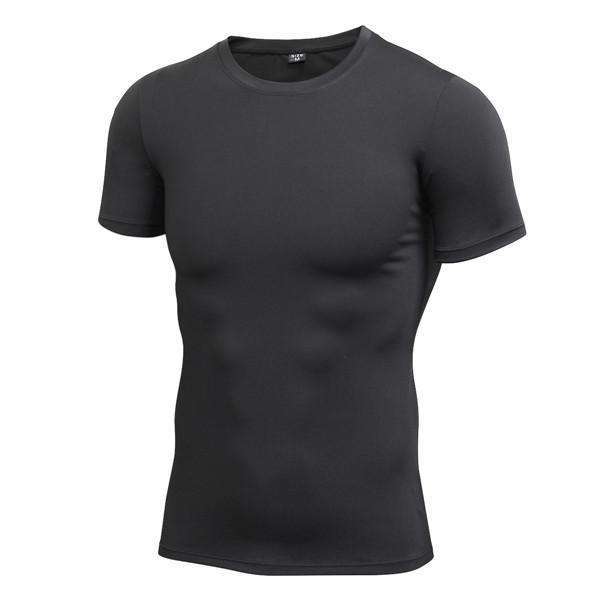 Camiseta de compresión de entrenamiento de manga corta elástica para hombres photo #5