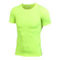 Buy the Men's Short-Sleeve Blank Workout Compression Rash Guard / Lime / L. Shop Compression Shirts Online - Kewlioo color_lime