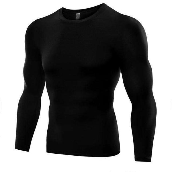 Rash Guard de compresión de entrenamiento en blanco de manga larga para hombres photo #1