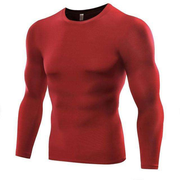 Rash Guard de compresión de entrenamiento en blanco de manga larga para hombresphoto #7