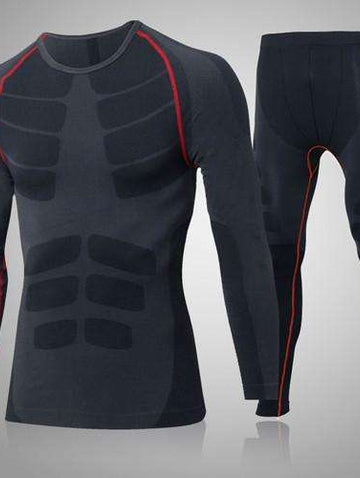 Buy the Men's Compression Training Suit / Black/Red / L. Shop Compression Suit Online - Kewlioo nobg