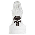 Buy the Hooded Skull Bodybuilding Tank Top / White / M. Shop tanks Online - Kewlioo nobg color_white